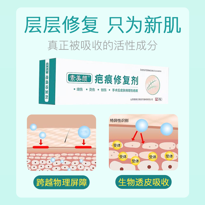 素美颜疤痕修复剂疤膏儿童疤痕贴剖腹产手术烫伤膏硅酮疤痕凝胶双眼皮疤痕膏去疤痕膏面部祛疤膏 1盒(体验装)