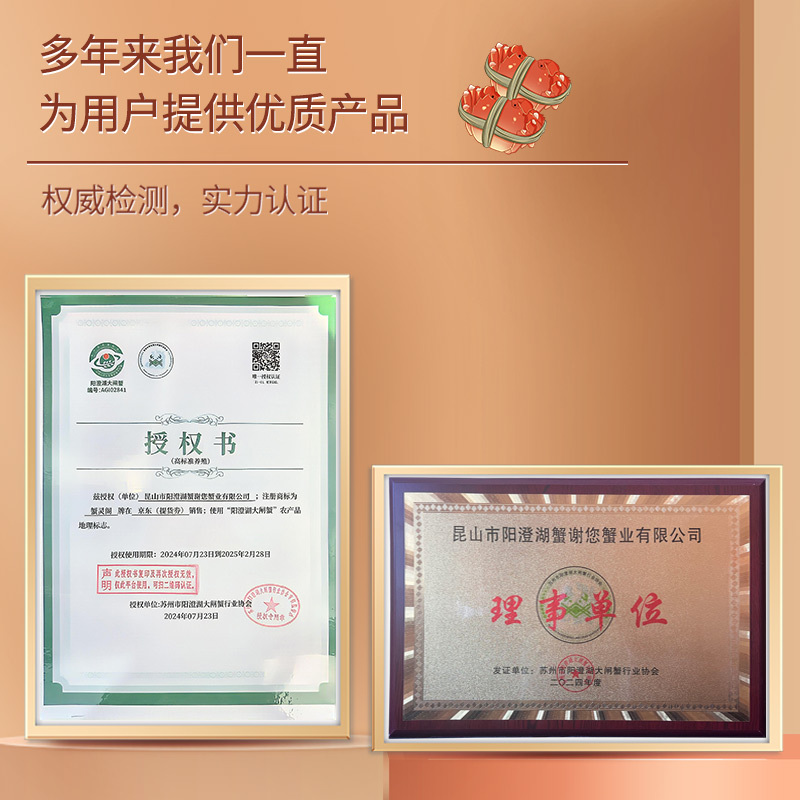 [礼券]蟹灵阁阳澄湖大闸蟹礼券提货礼品卡公6.0两 母4.5两 5对10只装
