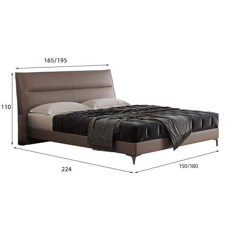 欧先生高脚实木现代极简真皮双人软靠包主卧次卧室真皮床1.5米1.8米婚床 1.5*2.0米【悬浮床】 单床+2柜