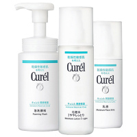 Curel/珂润 水乳套装保湿补水 化妆水1号+保湿乳液+洗面奶 3件套装 油性肤质面部护肤套装礼盒 正常规格