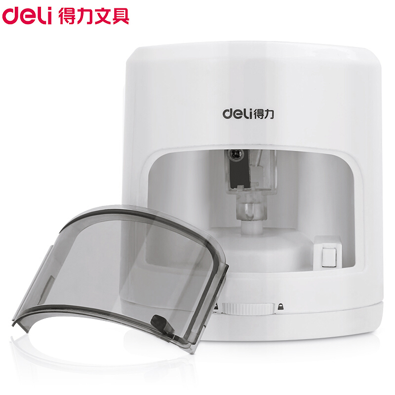 得力(deli)0502电动卷笔刀 白色 铅笔削笔器 转笔刀 削笔刀自动削笔机 赠替换刀芯