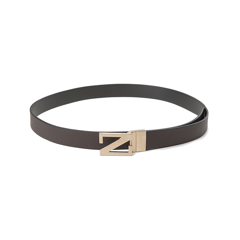 杰尼亚zegna男士牛皮z字扣头可裁剪双面旋转皮带腰带lhbovb027oz