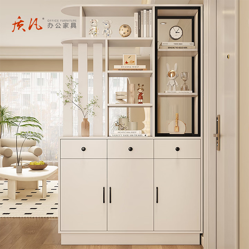 苏宁 质凡 现代简约隔断屏风柜门厅玄关鞋柜/ZF-XGG050/1000*350*2000mm高清大图