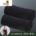 YANXU男士背心上身内衣吊带二道二股二指跨带两根筋薄款背心男夏男 XL110-125斤 背心纯棉黑色+黑色两件装