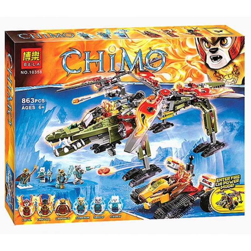 气功传奇鳄灵王金狮蛮鳄合体救援机积木兼容乐高70227博乐10358