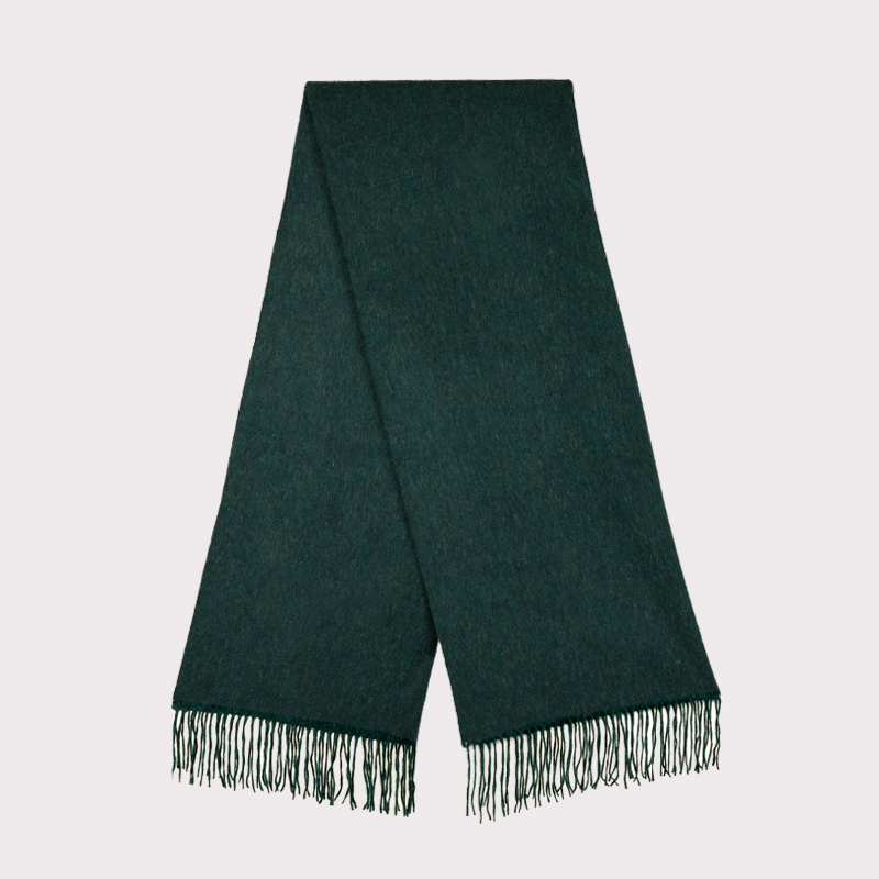 恒源祥纯羊毛围巾女冬季羊绒围巾披肩女外搭2023新款妈妈礼物 墨绿色100%羊毛柔软不扎脖高档礼盒代写贺卡