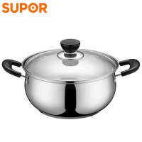 苏泊尔(SUPOR)ST20H3 汤锅好帮手304不锈钢复底锅具 燃气灶电磁炉通用锅具 直径20CM