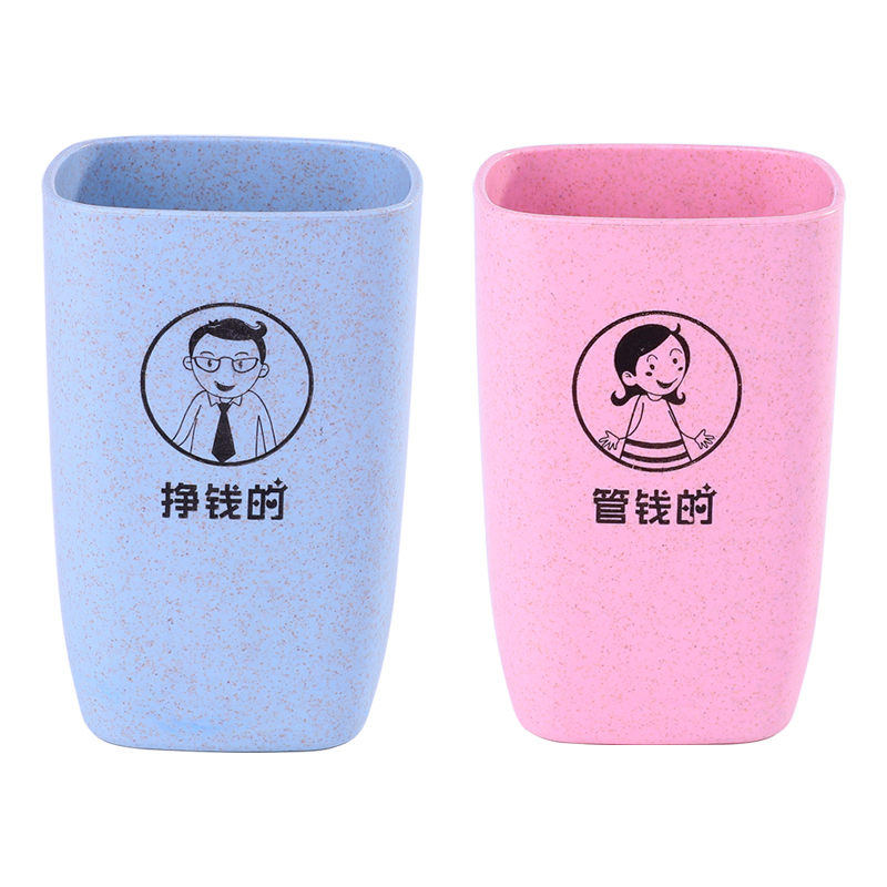 一家三口创意漱口杯可爱亲子家用洗漱杯子四口之家牙刷刷牙杯套装 三维工匠 蓝粉情侣高清大图