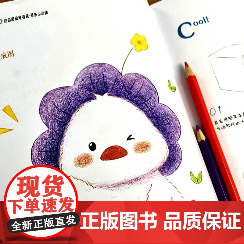 正版 我的彩铅好有趣 萌系小动物 铅笔素描如此简单基础 彩色铅笔画入门教程素描零基础书籍儿童美术教材彩铅画临摹画册 湖北高清大图