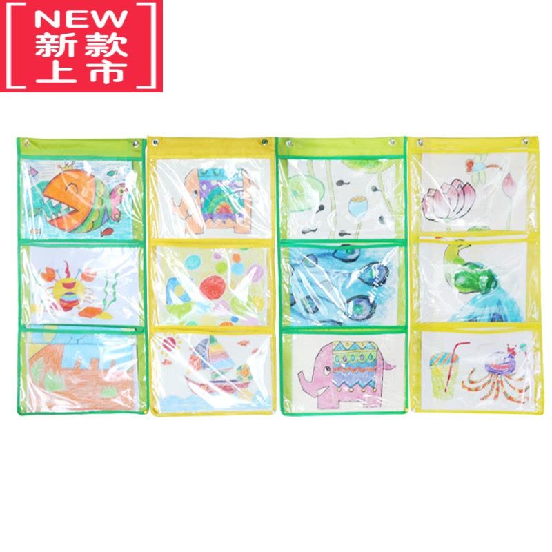 可莉允幼儿园挂袋A4作品展示袋牛津布防水绘本收纳耐磨图书阅读区收纳袋图片