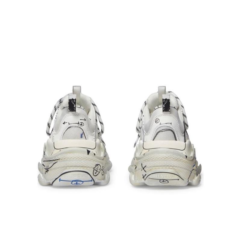 巴黎世家(Balenciaga)男跑步鞋系带低帮板鞋多层泡沫透气网面复杂外底时尚百搭户外休闲鞋