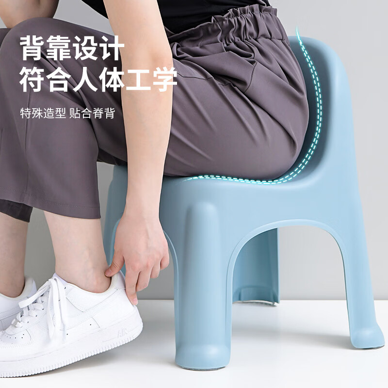禧天龙(Citylong) 塑料儿童靠背凳子幼儿园加厚小板凳家用宝宝吃饭防滑餐椅 D-2099 泡泡凳石青蓝高清大图