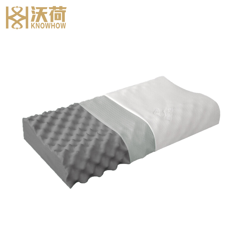 沃荷(KnowHow)泰国进口天然乳胶成人防螨竹炭狼牙颈椎枕橡胶枕头枕芯乳胶枕(一对)