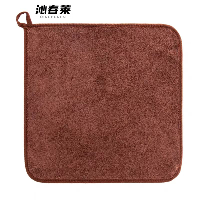 沁春莱加厚珊瑚绒抹布（咖啡色）30*30cm/条