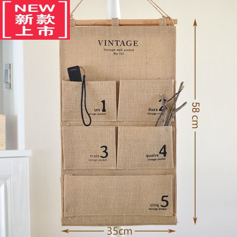 可莉允zakka收纳袋挂袋壁挂式墙上门后挂兜创意宿舍杂物收纳袋多层多兜图片