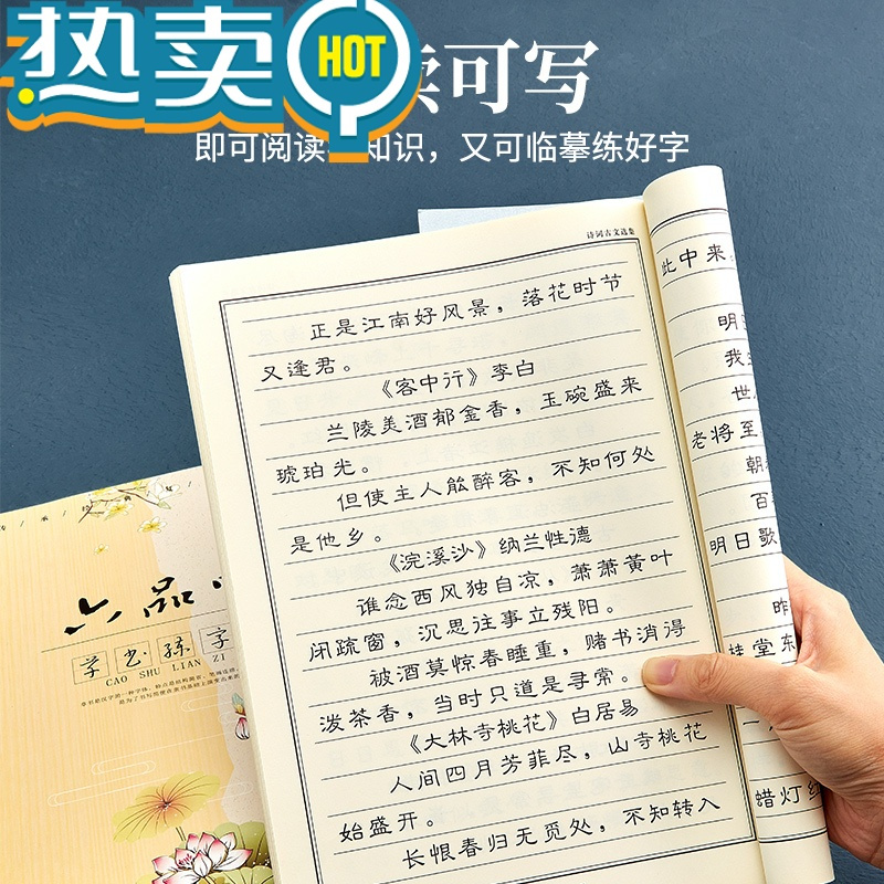 绿彩虹光隶书钢笔字帖篆书小篆硬笔书法练字帖本古诗词草书练字器女生字体漂亮成年写字帖贴成人男生霸气入门初学者 [草书字帖1
