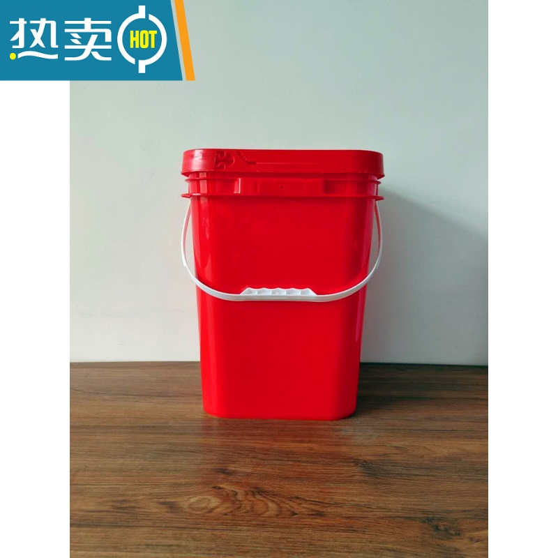 敬平正方形塑料包装家用水桶涂料乳胶漆狗粮桶胶水桶带盖加厚 20升20公斤正方形绿色无盖高清大图