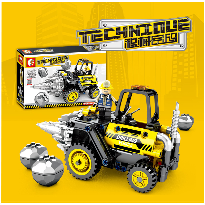 兼容乐高积木男孩子拼装工程汽车小玩具儿童力压路机机械模型 双钢轮