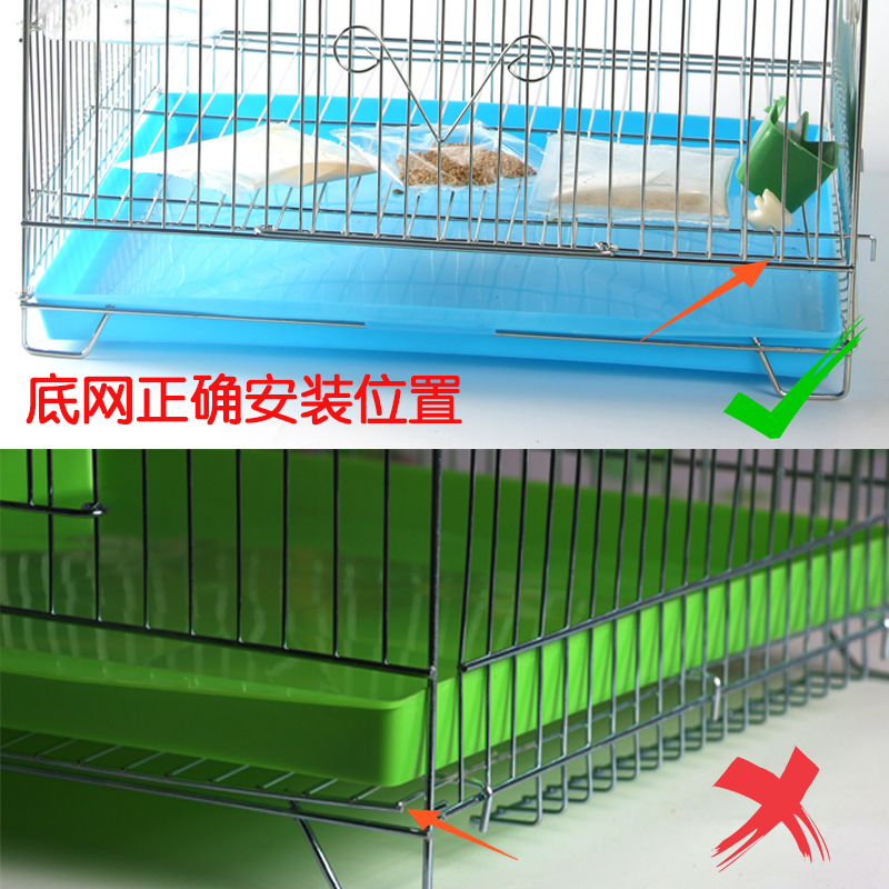 虎皮鹦鹉鸟笼子大号 八哥雀玄凤牡丹鹦鹉铁艺不锈钢色养殖笼子高清大图