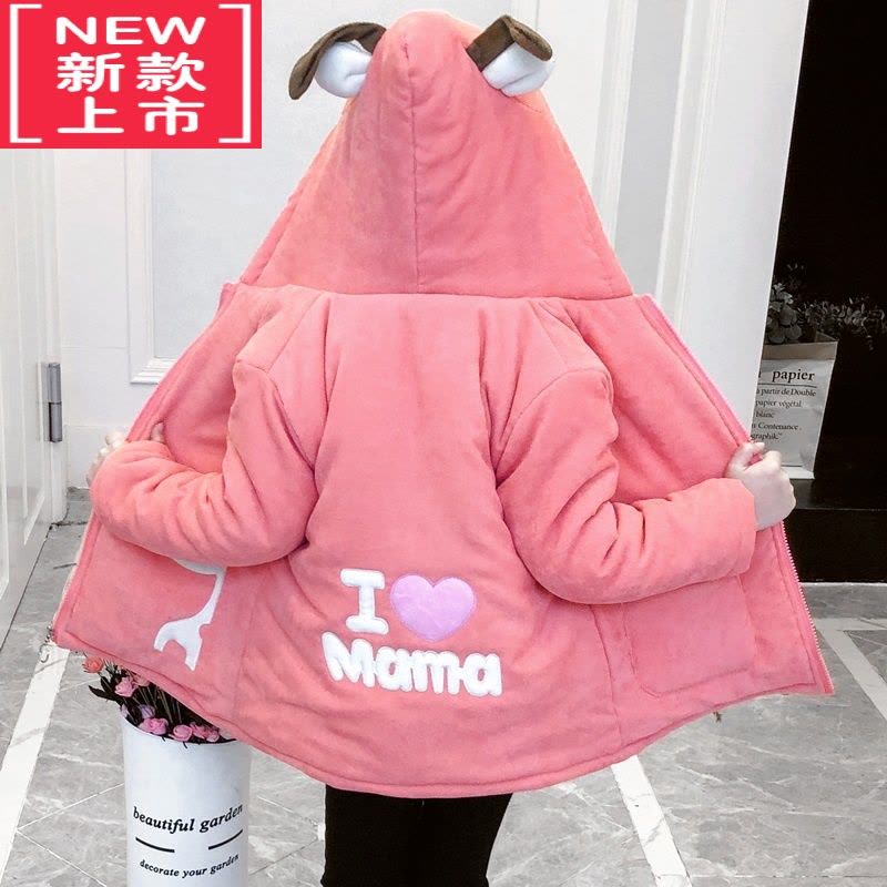 可莉允小女孩棉衣冬装网红新外套加厚棉服灯芯绒加绒儿童洋气中大童潮宝图片