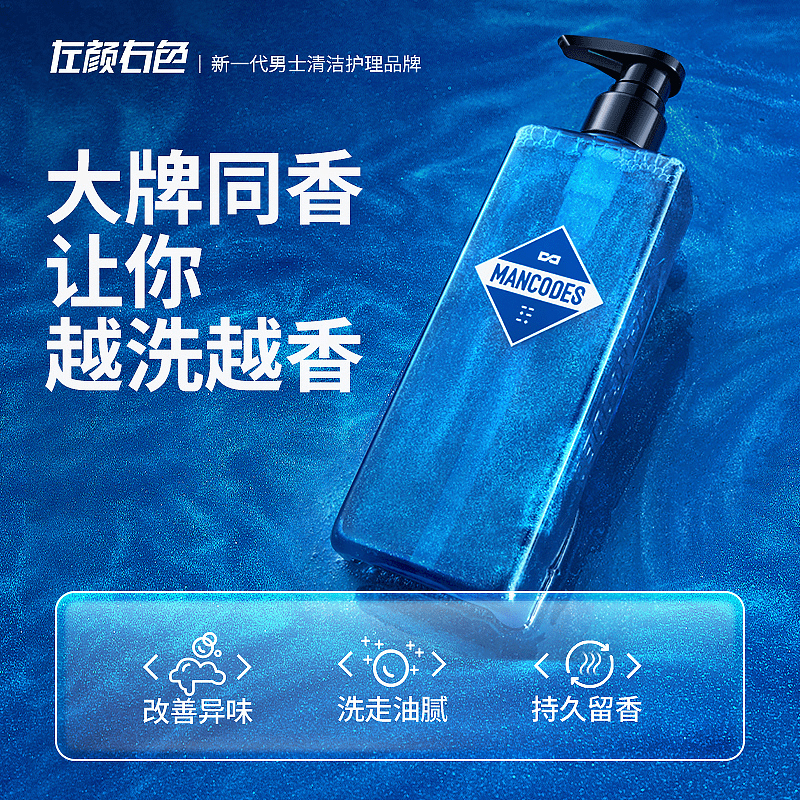 左颜右色 03星空鎏金香水沐浴露Ⅰ蔚蓝 400g高清大图
