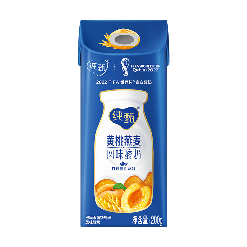 蒙牛 纯甄 常温风味酸牛奶 黄桃燕麦味 200g×10盒高清大图