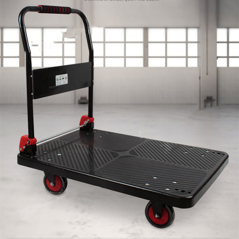 中锐智采 jumin拉货工具车平板车 搬运橡胶静音物流折叠小手推车视频