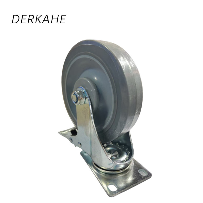 DERKAHE 中型手推车聚氨酯轮 φ63×32(2.5寸) 万向刹车款 个高清大图