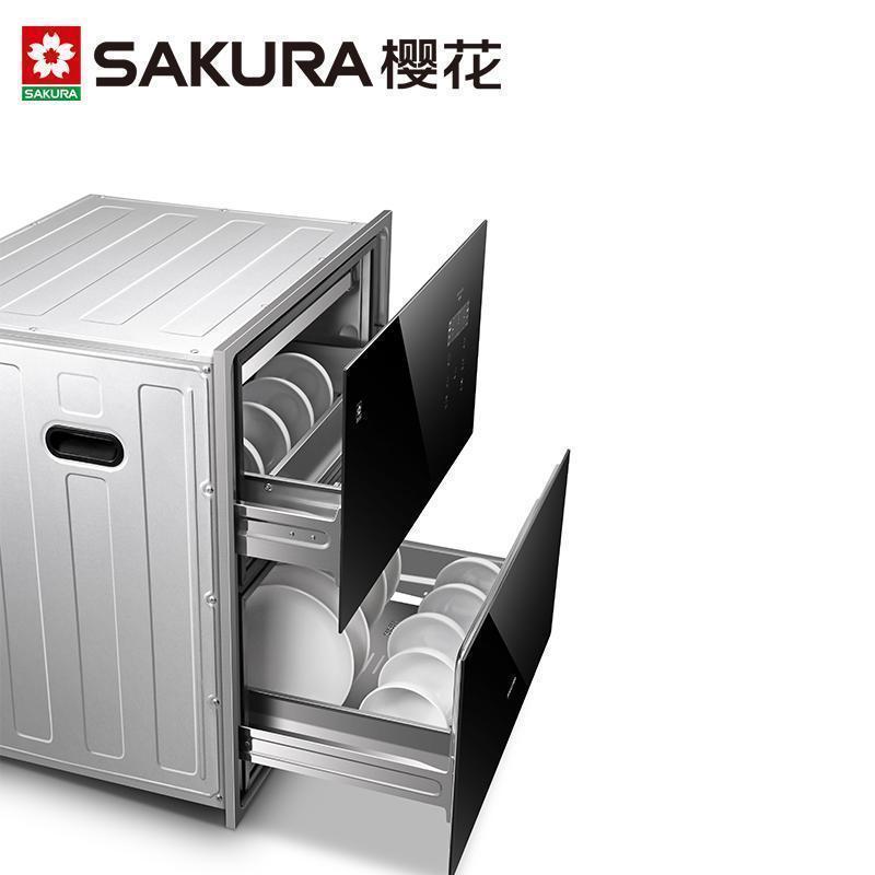 樱花(Sakura)嵌入式消毒柜110L大容量,上下独立控制高温紫外线臭氧烘干二星级家用消毒碗柜ZTD110-A03