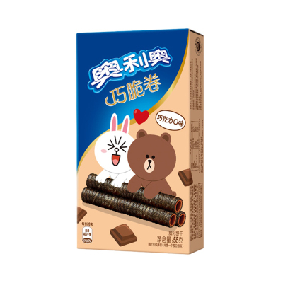 亿滋奥利奥(OREO) 饼干 零食 巧脆卷巧克力口味55g(新旧包装随机发货)