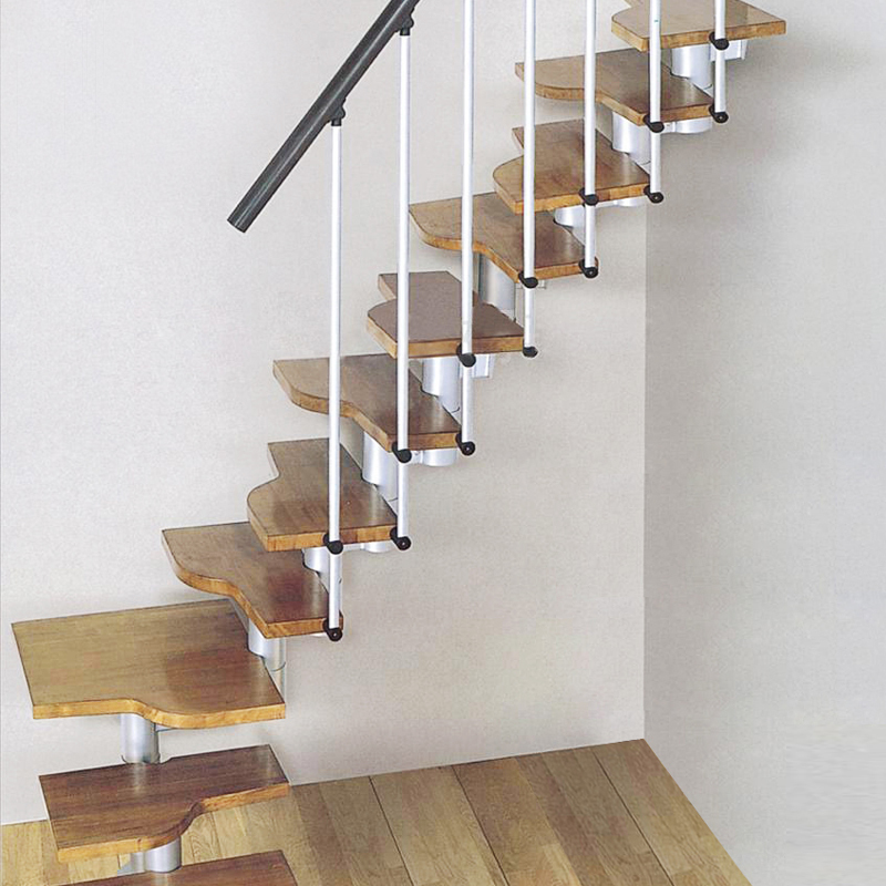 阁楼迷你钢木楼梯 复式家用室内楼梯 别墅跃层现代欧式简约楼梯 扁圆