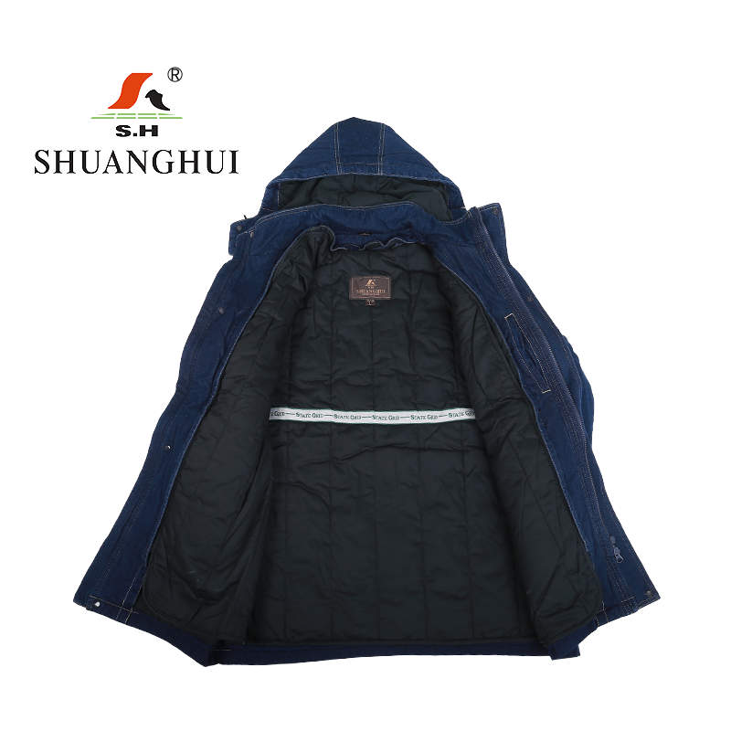 双惠男女款冬季标志工作服上衣SHW-66,填充3M棉,全棉牛仔,155-195高清大图