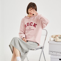 [2.5折价71元]唐狮秋冬季卫衣女新款前胸复古字母学院风连帽套头上衣ins