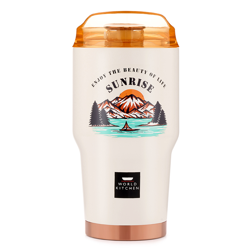 WORLD KITCHEN 一键畅饮咖啡杯450ml-米白 WK-BH45172C-IY/KZ