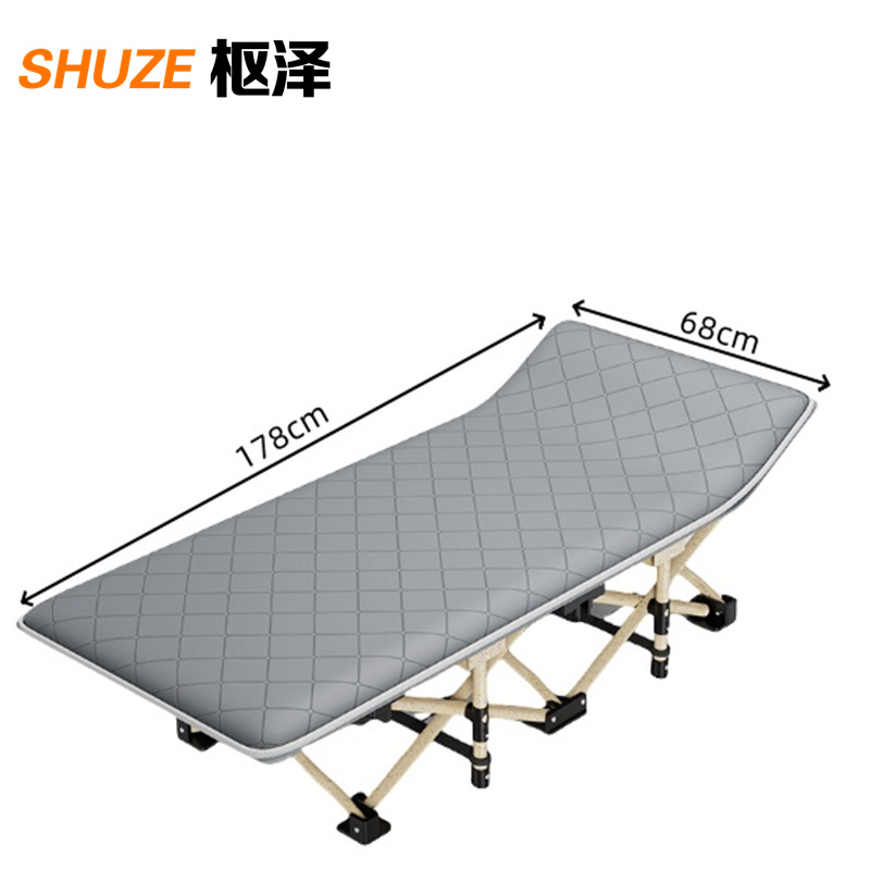 枢泽 行军床 178cm圆管灰色+亲肤棉垫 张