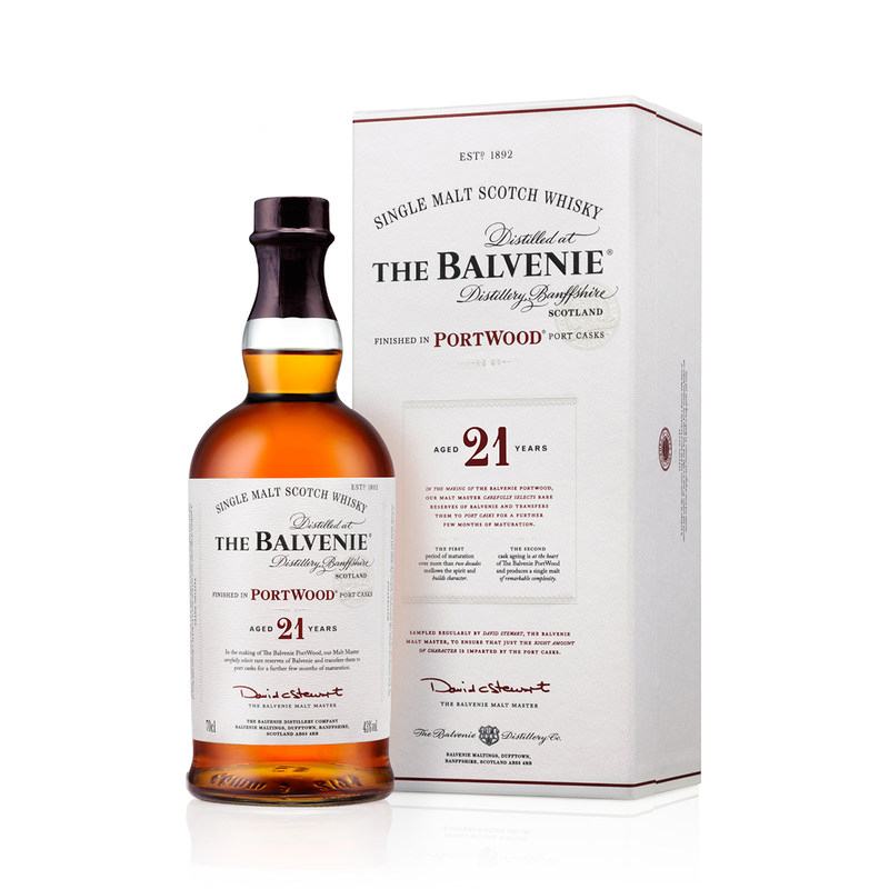 百富(Balvenie)单一麦芽威士忌 原装进口洋酒 百富21年波特桶 700ml*1