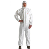 3M 4515白色带帽连体防化服XL