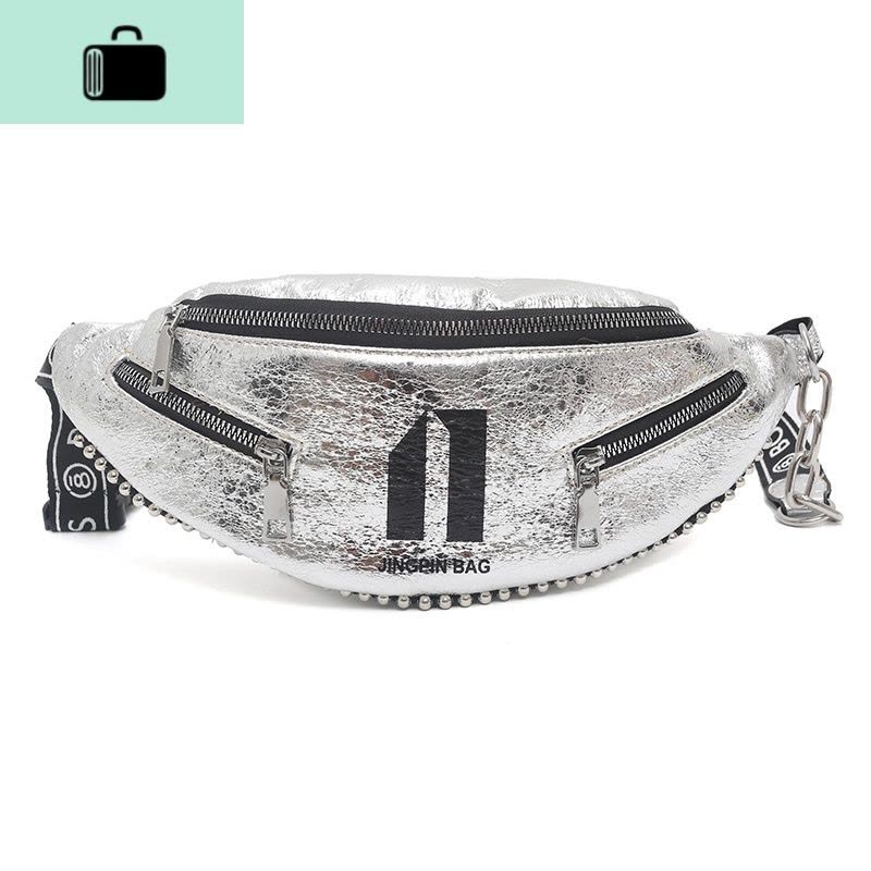 小包包女2020新款潮韩版百搭斜挎时尚胸包宽肩带腰包亮片包蹦迪包NEW LAKE女斜挎包图片