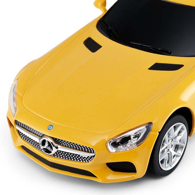 星辉rastar奔驰amggt遥控车124跑车模型男孩儿童玩具车72100黄色