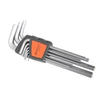 钢盾S050008 9件套公制加长平头内六角扳手套装1.5-10mm