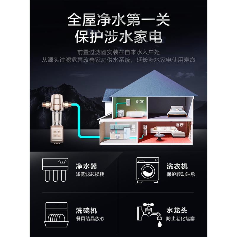 [店长推荐]美的(Midea)前置过滤器家用全屋自来水中央净水器自动清洗4T比佛利QZBW20S-16S
