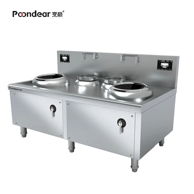 商用电磁小炒炉大功率凹面电磁灶小炒灶 两主两副 16kw PDC-X400Ⅱ-E108S图片