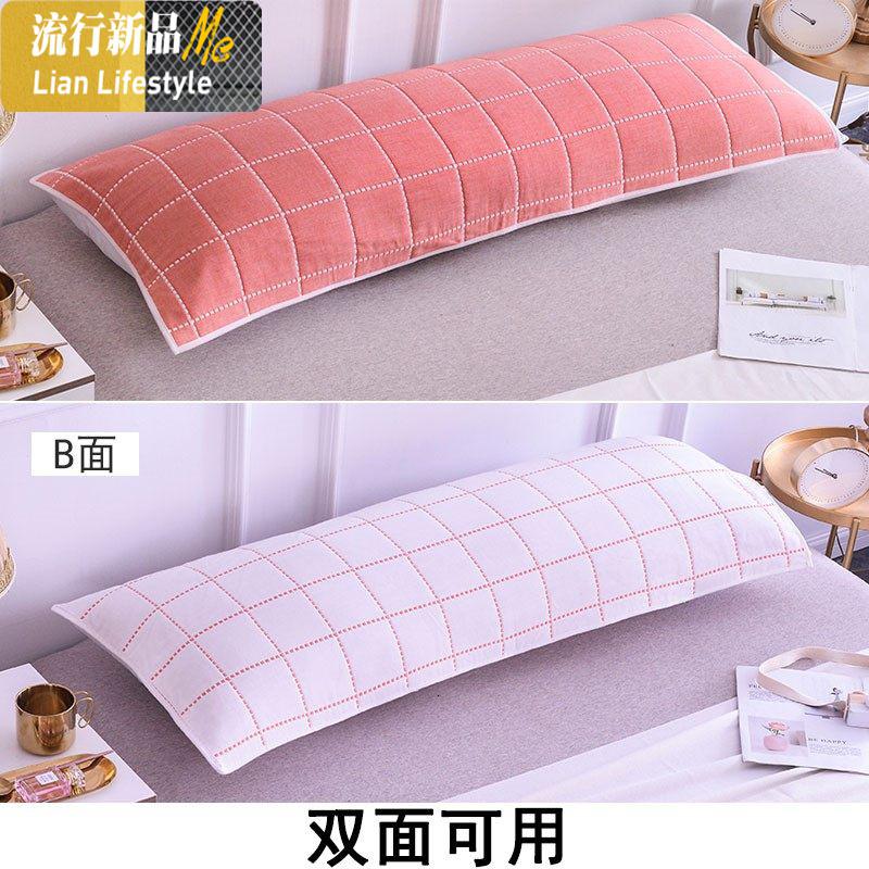 大枕巾双人长款枕巾1.5大号棉1.2米1.5m枕巾长款枕巾 情侣 三维工匠 桔格（3层1.5米） 默认尺寸