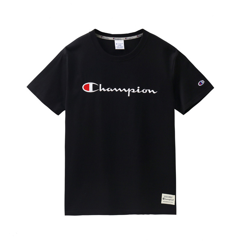 champion冠军t恤经典字母logo刺绣短袖男女情侣宽松圆领