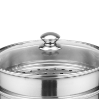 艾铂赫(IBOH) H1001 蒸味 28CM不锈钢蒸锅 双层蒸锅 单个装