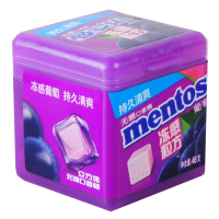 曼妥思冻感粒方无糖口香糖46g/盒 木糖醇葡萄味
