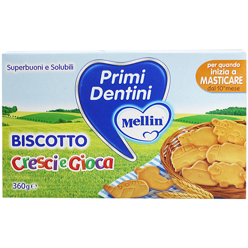 美林(Mellin) 婴儿磨牙饼干 动物造型饼干 360克/盒装 6个月以上