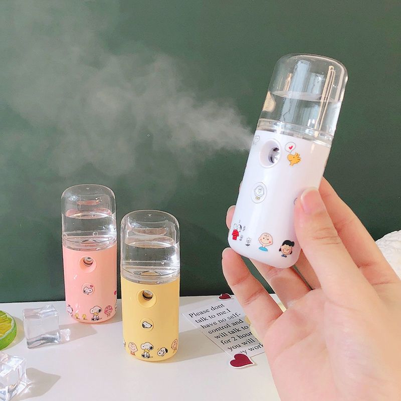 可爱卡通史努比纳米喷雾补水仪小型便携充电加湿器保湿蒸脸器冷喷|白色 仅一个