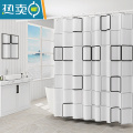 XIANCAI卫生间浴帘套装免打孔加磁浴帘布浴室防水帘隔断帘门帘洗澡沐浴帘 单帘宽120高180送环 PEVA大方格高压不透水+欧标环保标准