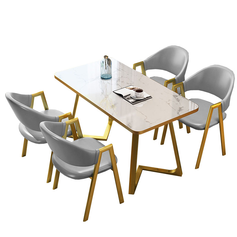 锦北 洽谈桌北欧风会客接待桌简约奶茶店桌椅组合休息区谈判桌 组合二